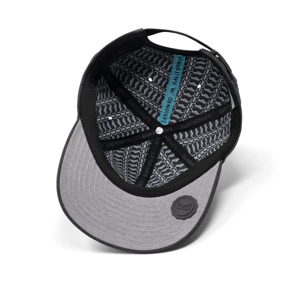 The inside view of the melin The Legend Hydro  Performance Dad Hat in  Heather Charcoal Big Image - 6