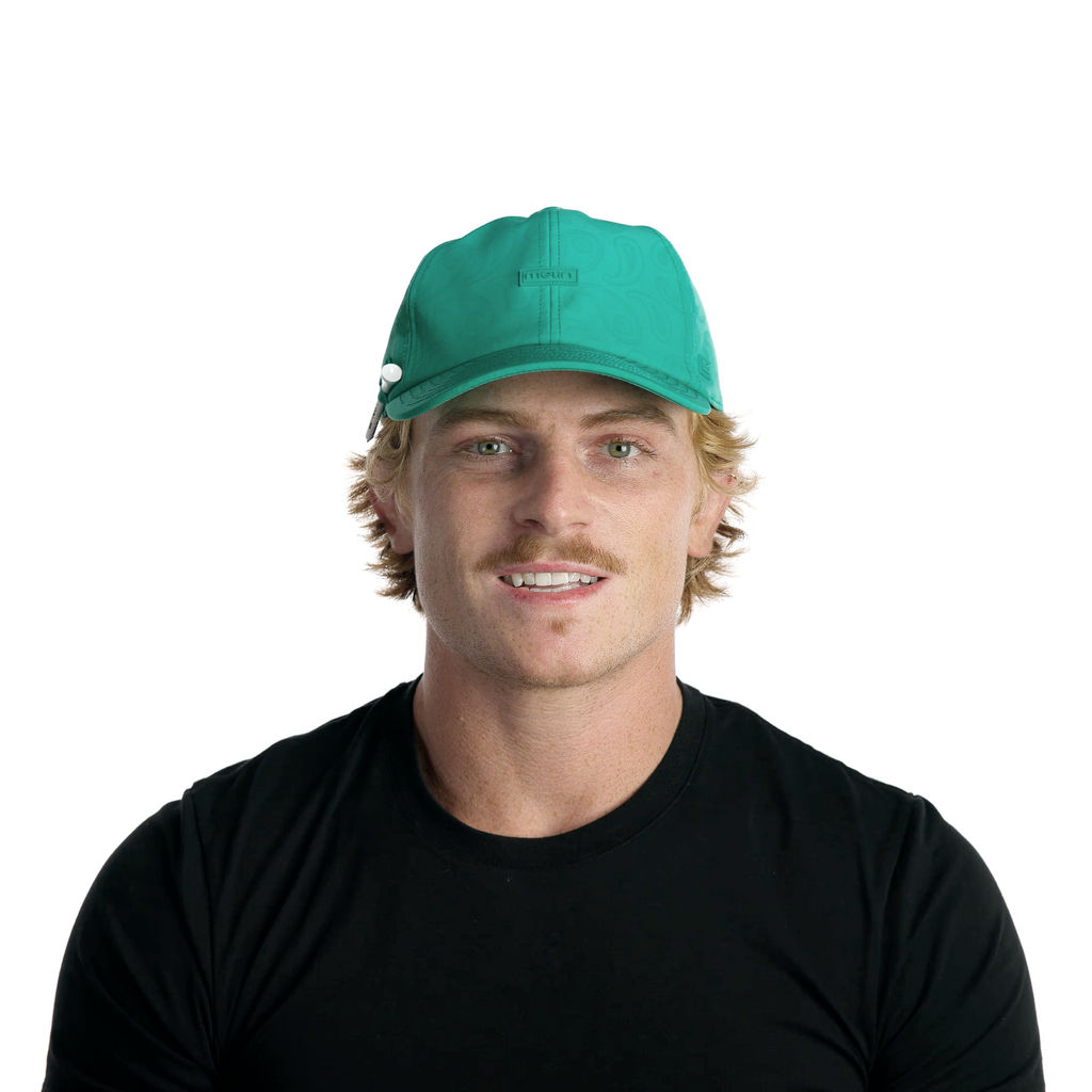 The model-image of the Melin Legend Links Hydro hat in Neon Aqua Big Image - 2