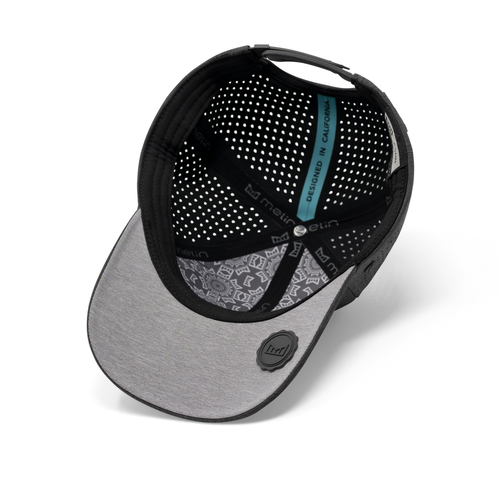 The inside view of the melin Coronado Hydrolite  Split Crushed Fit in  Heather Charcoal Big Image - 6