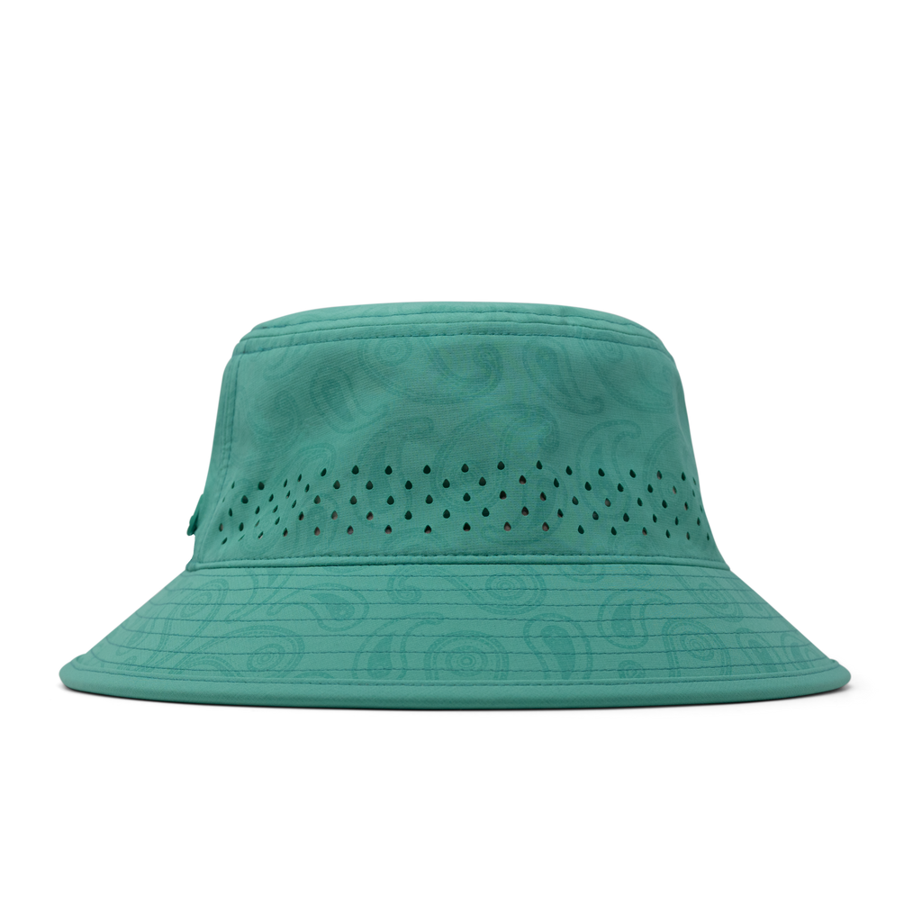 The front, angled view of the melin Bucket Hat Caddy Links Hydro  in  Neon Aqua Big Image - 1