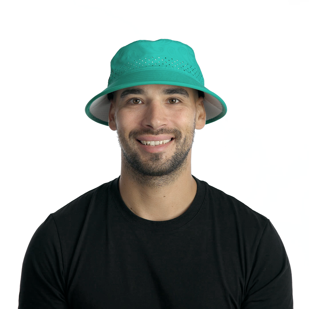 The model-image view of the melin Bucket Hat Caddy Links Hydro  in  Neon Aqua Big Image - 2