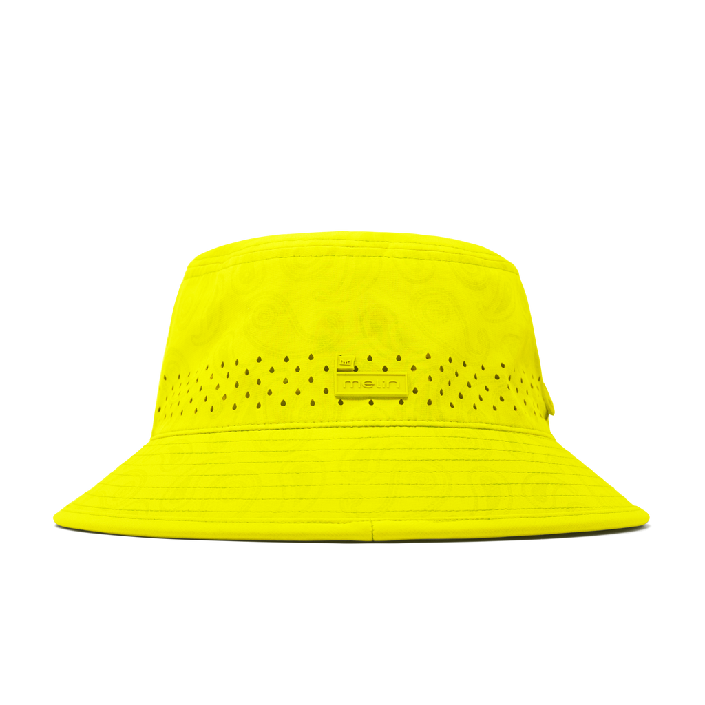 The side view of the melin Bucket Hat Caddy Links Hydro  in  Neon Yellow Big Image - 4