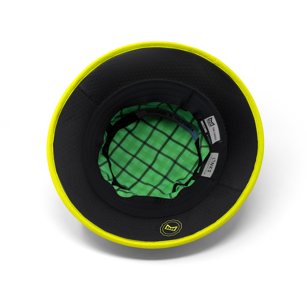 The inside view of the melin Bucket Hat Caddy Links Hydro  in  Neon Yellow Big Image - 5