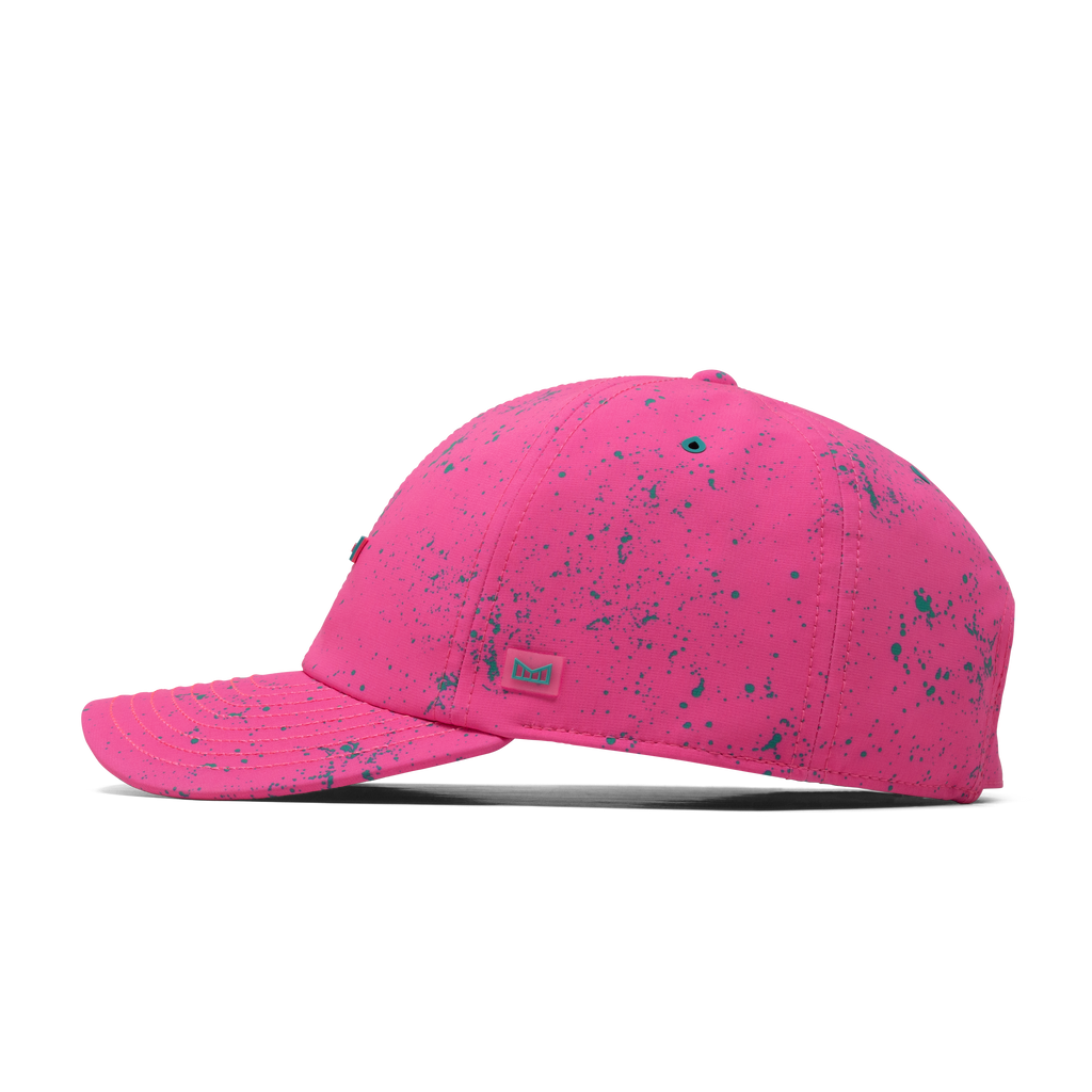The side view of the melin The Legend Neon Hydro Performance Dad Hat in Hot Pink Big Image - 4