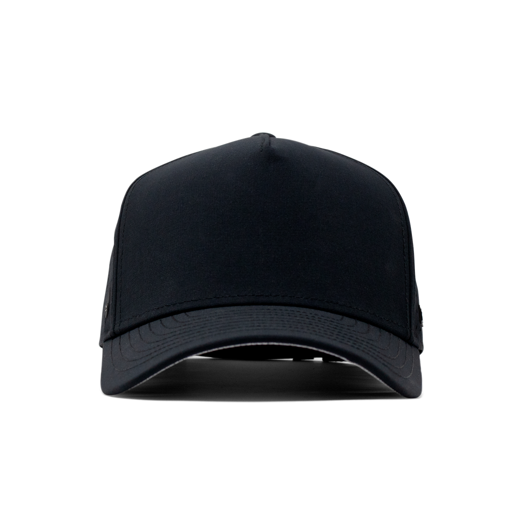 The frontal view of the Melin Split Fit Odyssey Hydro hat in dark blue Big Image - 2