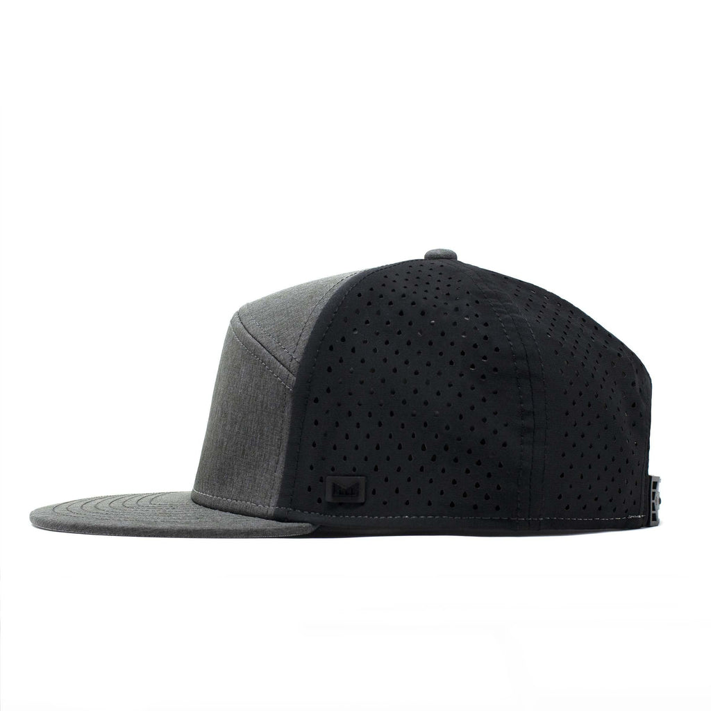 The side view of the Melin Horizon Fit Trenches Hydro hat in gray Big Image - 3