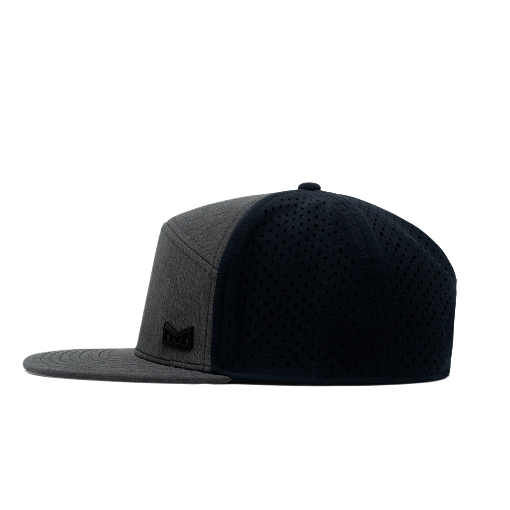 The side view of the Melin Horizon Fit Trenches Icon Hydro hat in black Big Image - 3