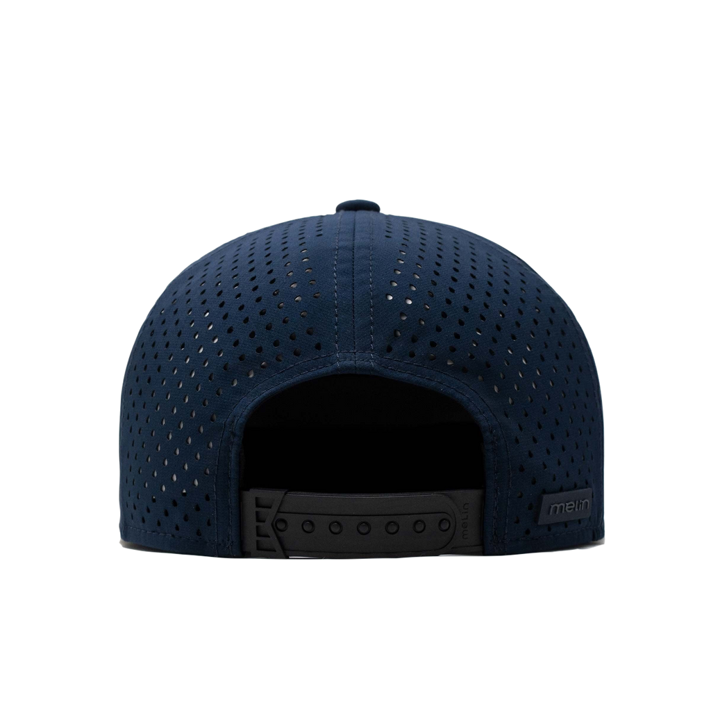The back view of the Melin Horizon Fit Treches Icon Hydro hat in dark blue Big Image - 4