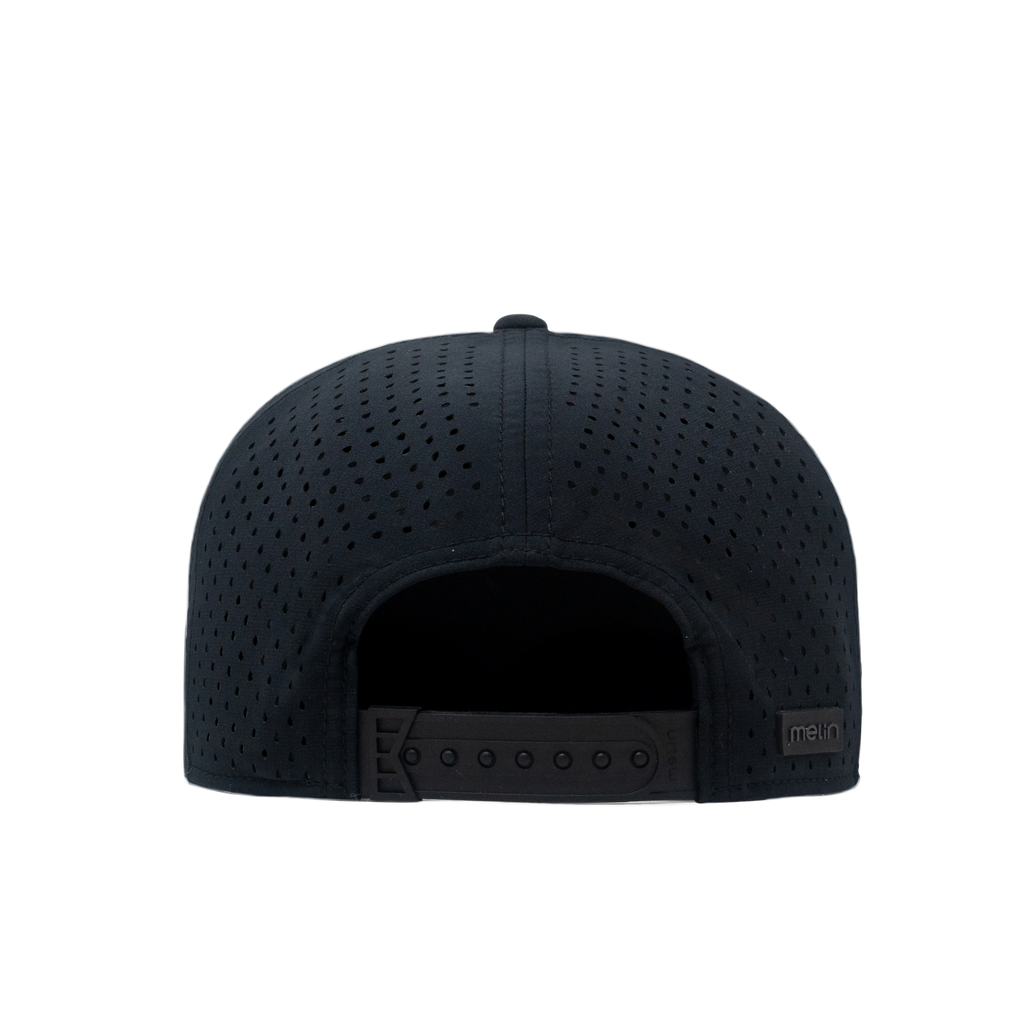 The back view of melin's Trenches Hydro snapback hat in black for men and women. Big Image - 4