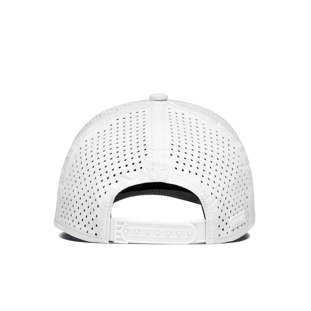 The angled view of the Melin Split Fit Odyssey Stacked Hydro hat in white Big Image - 4