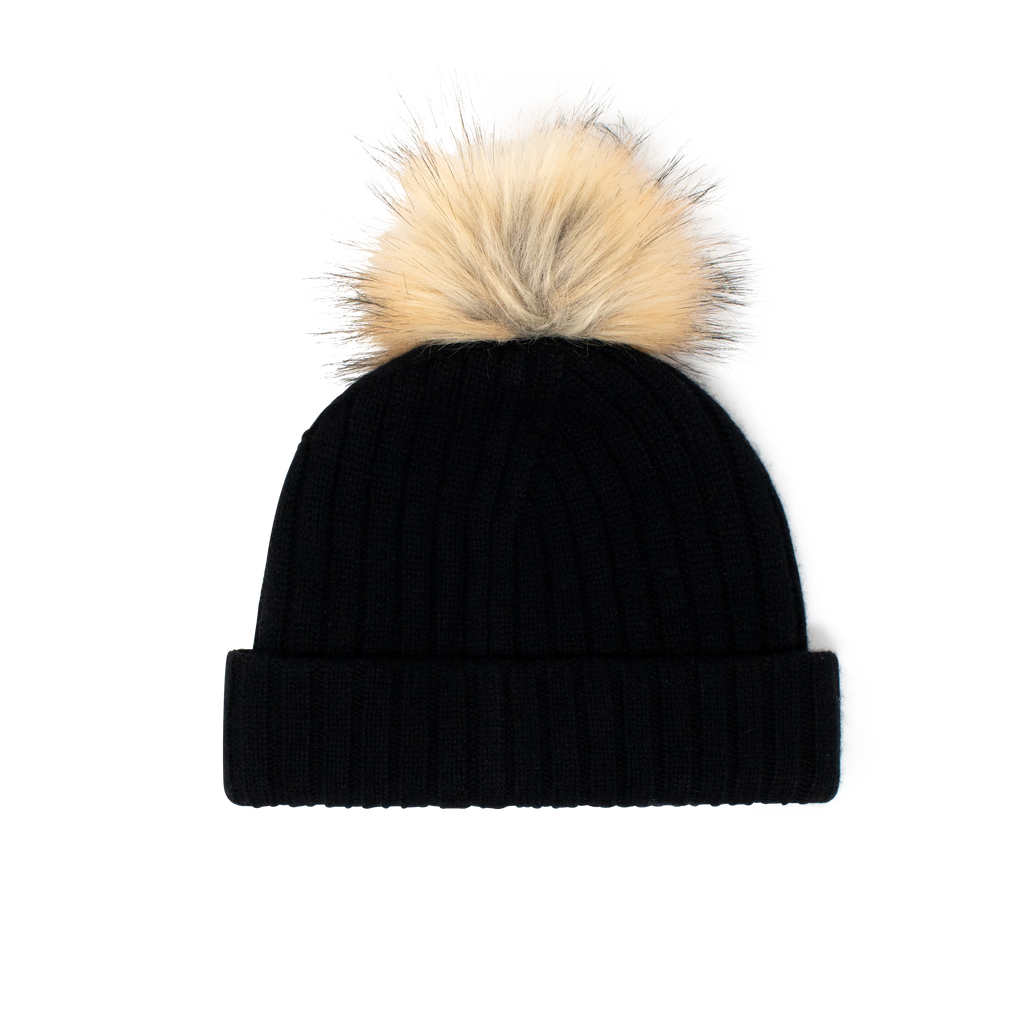 The back view of the Melin All-Day Pom Beanie in black Big Image - 2