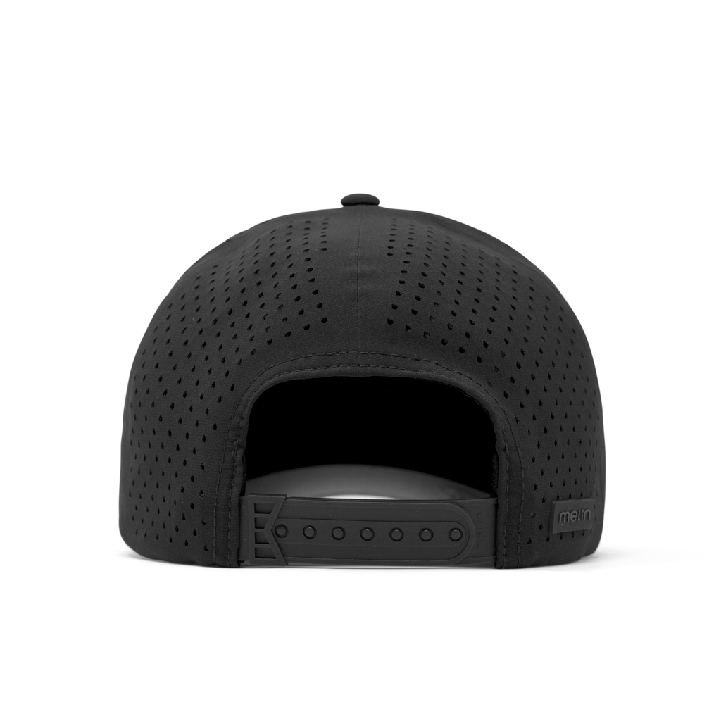The back view of melin's A-Game Beam Hydro Black snapback hat for men and women. Big Image - 4