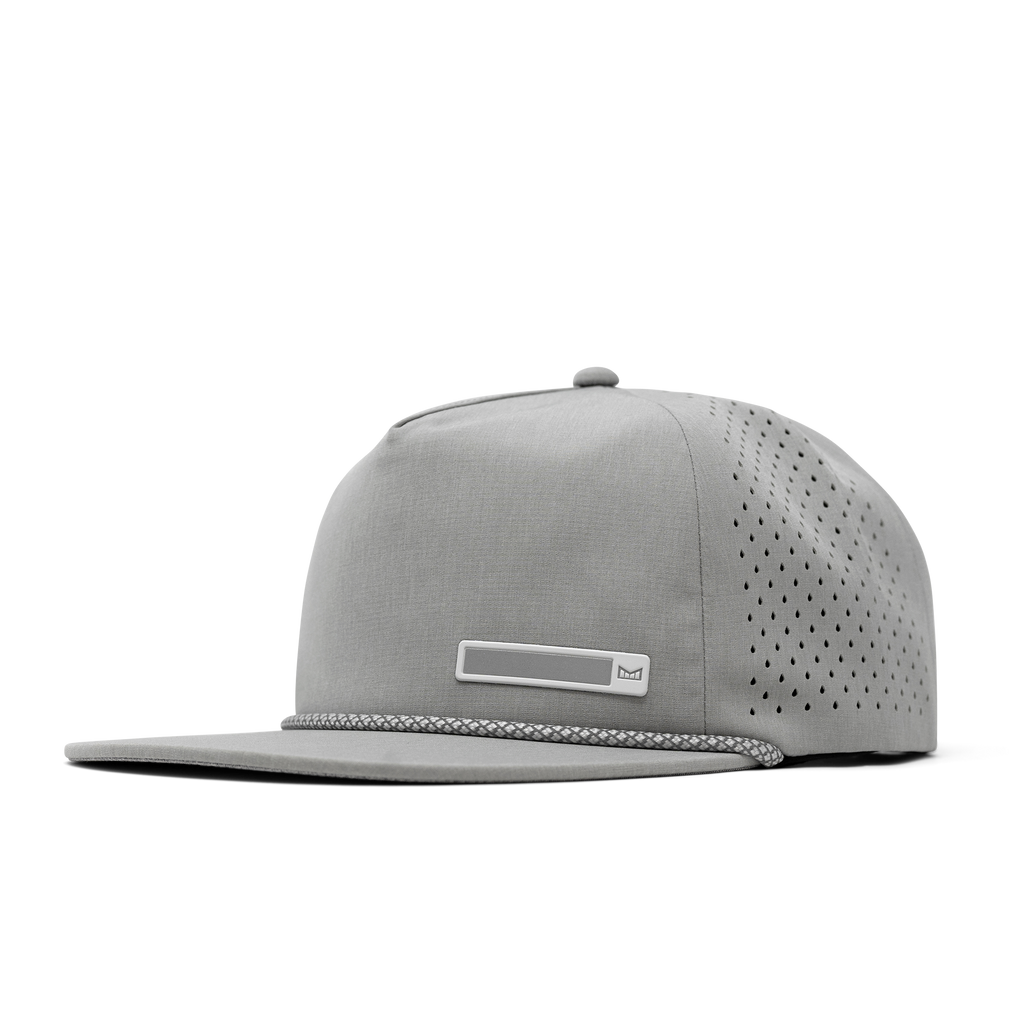 The front, angled view of melin's Coronado Beam Hydro Heather Grey snapback for men and women. Big Image - 1